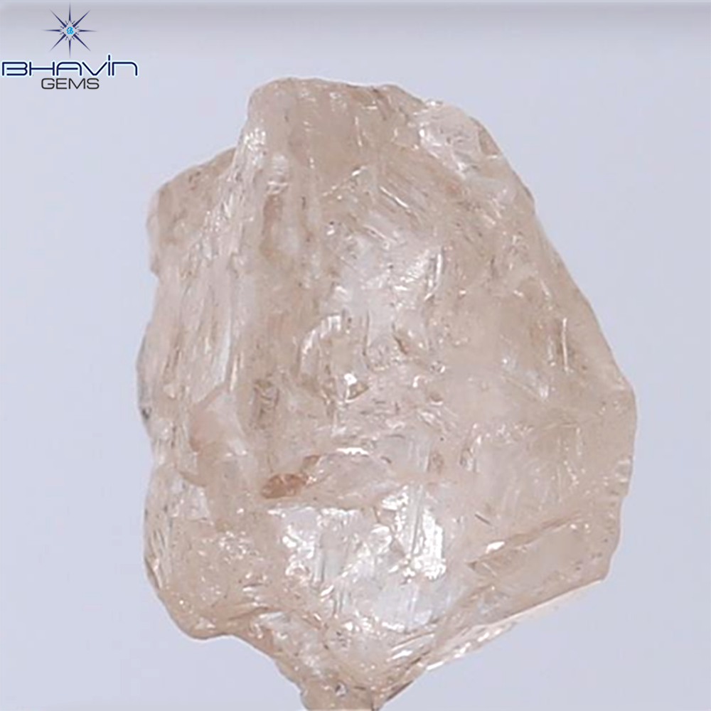 3.61 CT Rough Shape Natural Diamond Brown Pink Color I1 Clarity (10.62 MM)