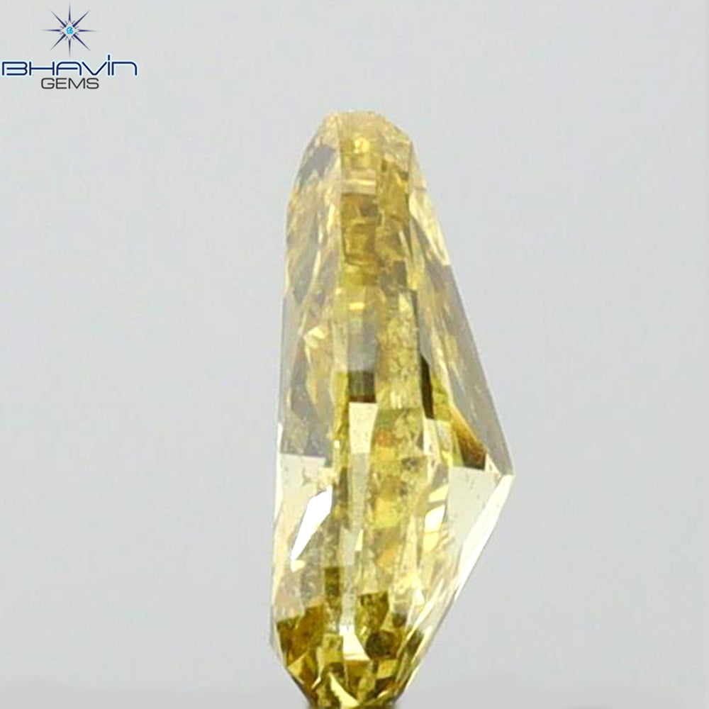 0.30 CT Pear Shape Natural Diamond Green (Chameleon) Color SI1 Clarity (5.49 MM)