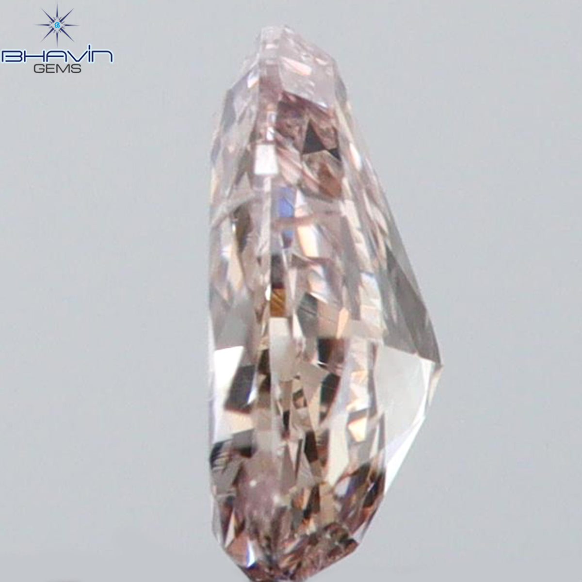 0.13 CT Natural Pear Diamond Pink Color Clarity SI2 (4.05 MM)