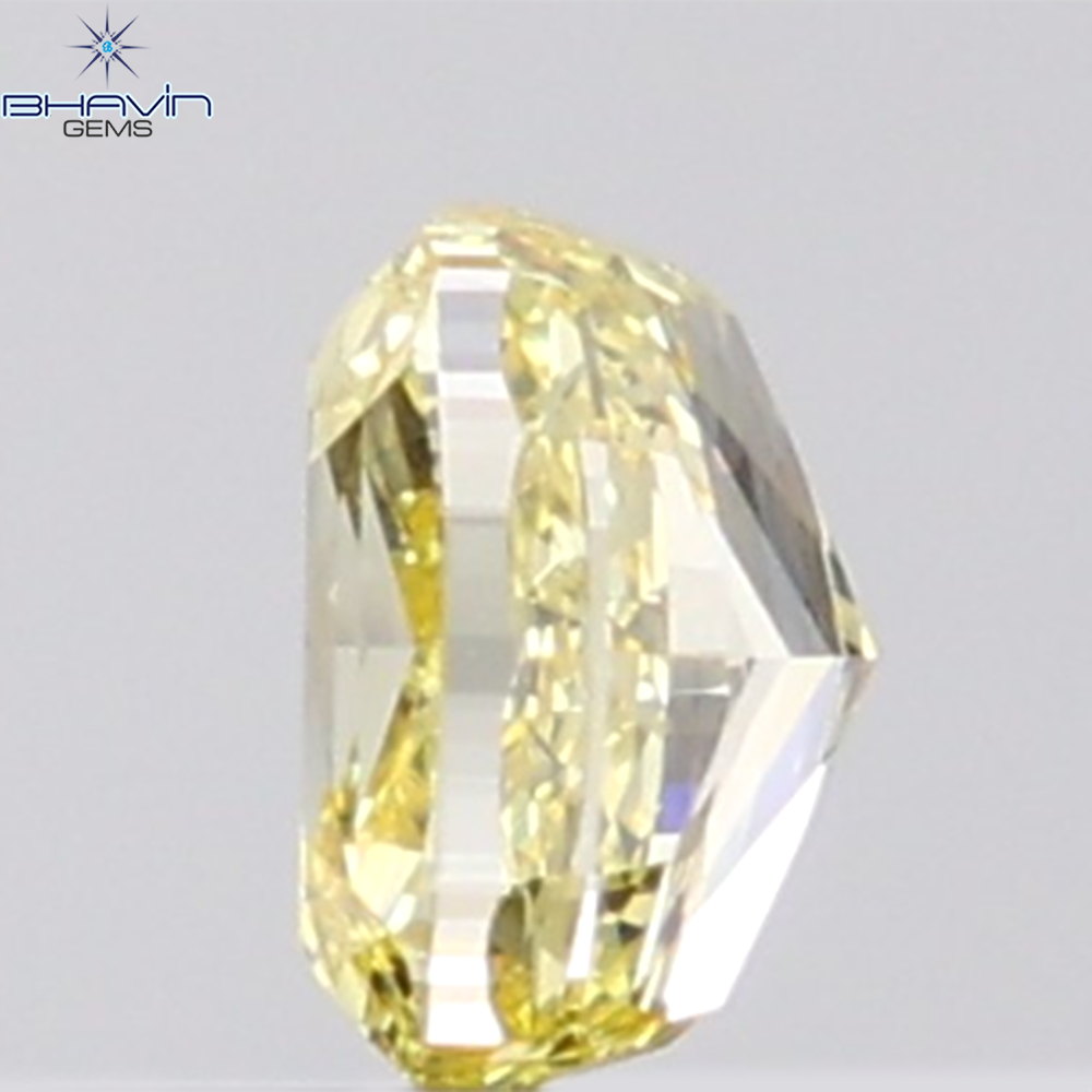 GIA Certified 1.00 CT Cushion Diamond Natural Yellow Color VS2 Clarity (5.86 MM)
