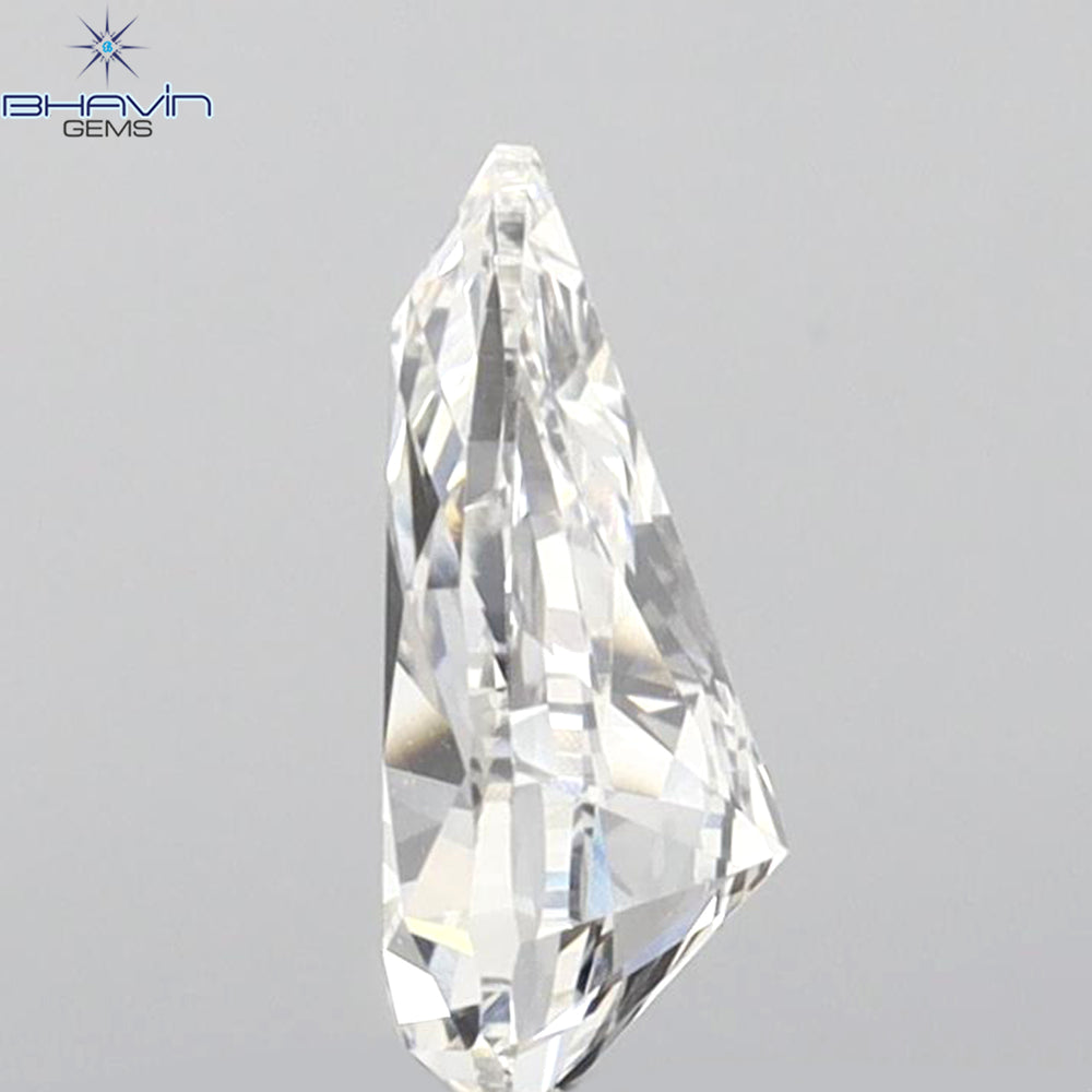 0.59 CT Pear Diamond Enhanced White Color VS1 Clarity (7.38 MM)