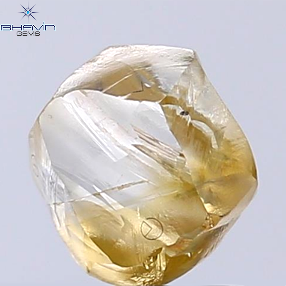 2.07 CT Rough Natural Diamond Yellow Orange Color SI Clarity (7.16 MM)