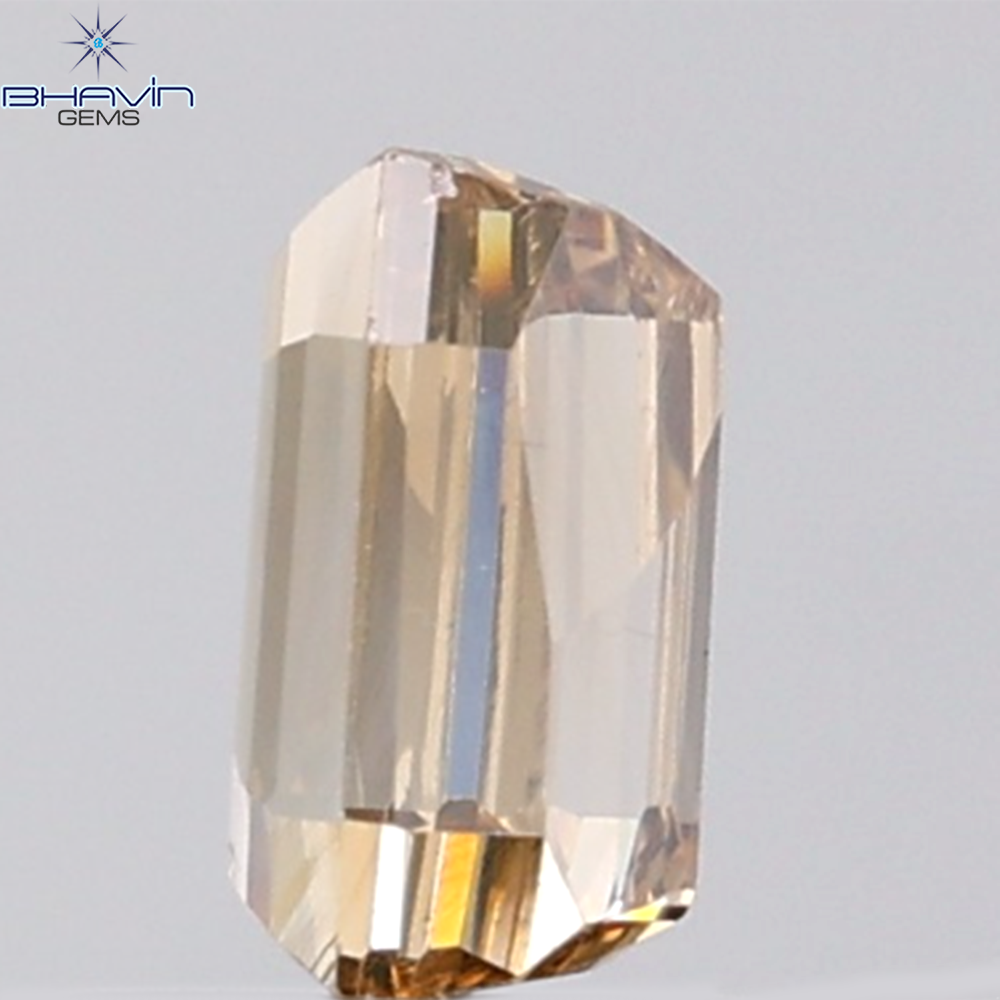 1.00 CT Emerald Diamond Natural Brown Color SI Clarity (6.33 MM)