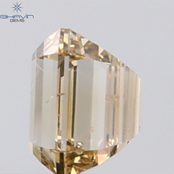1.02 CT Emerald Diamond Natural Brown Orange Color SI1 Clarity (5.60 MM)