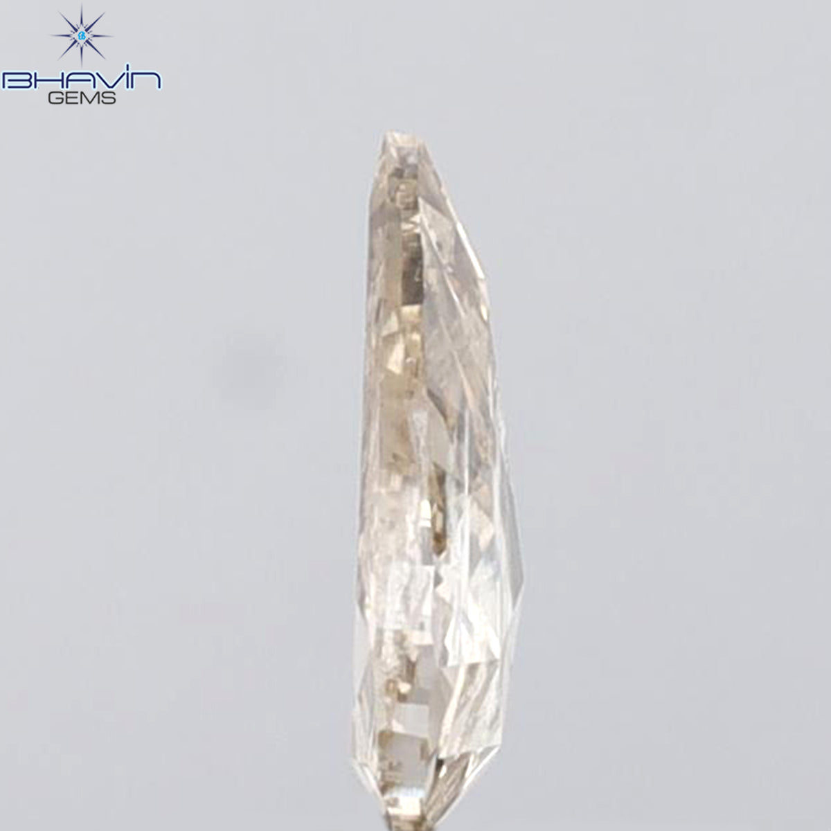 1.28 CT ペアシェイプ 天然ダイヤモンド オレンジブラウンカラー I2 クラリティ (9.91 MM)