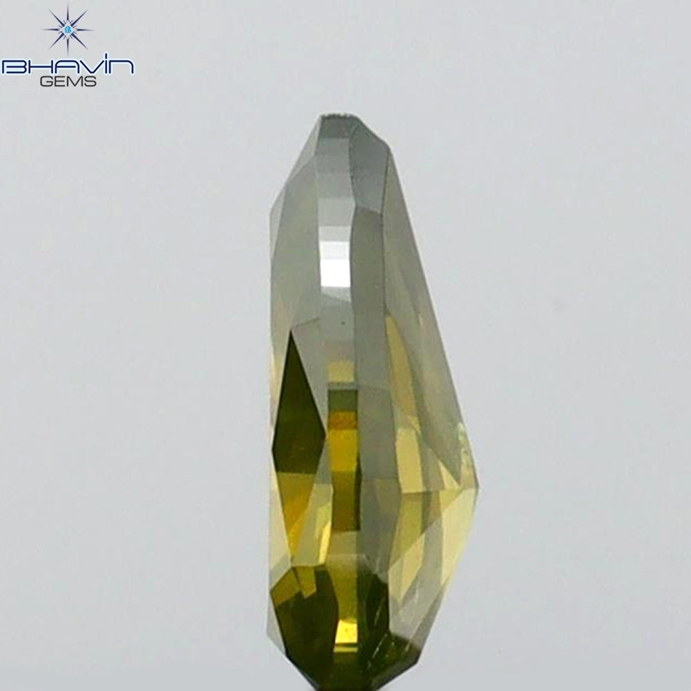 0.23 CT ペアシェイプ ナチュラル ダイヤモンド グリーン カラー I2 クラリティ (6.27 MM)