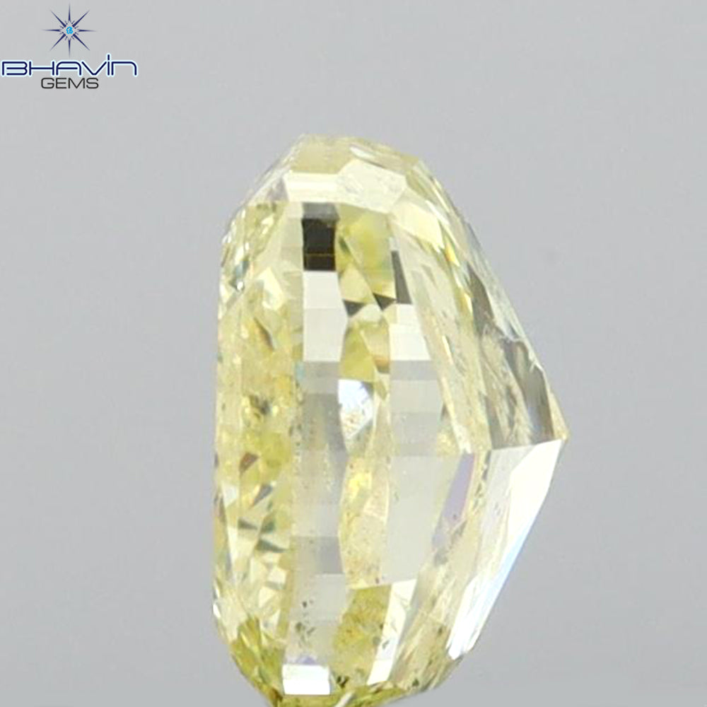 1.01 CT クッションダイヤモンド イエローカラー 天然ダイヤモンド I2 クラリティ (5.90 MM)