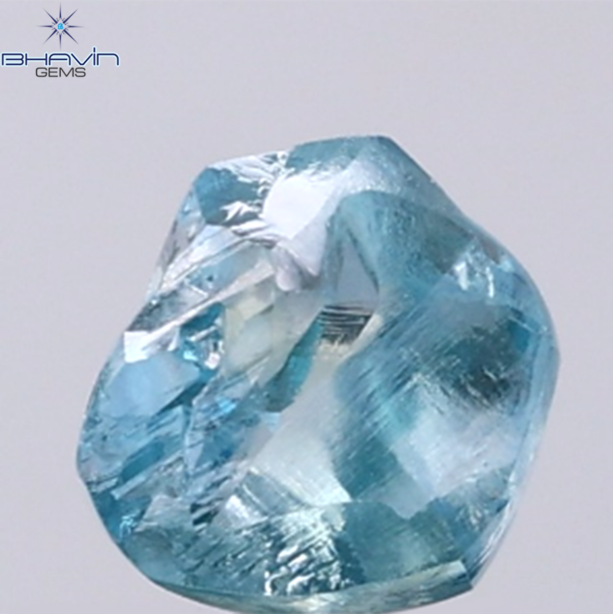 1.56 CT Natural Rough Diamond Enhanced Blue Color Clarity VS (6.74 MM)