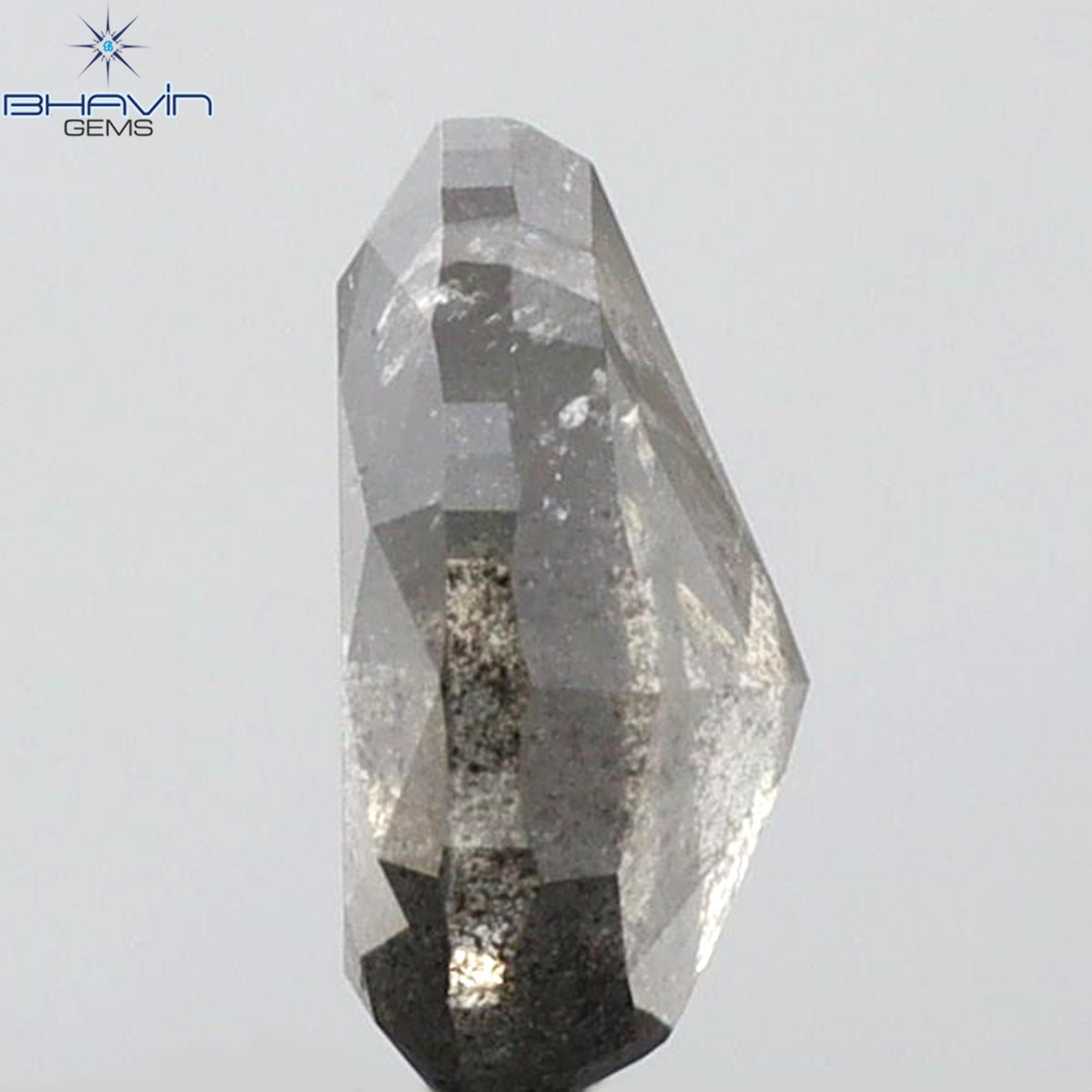 0.85 CT ペアシェイプ 天然ルースダイヤモンド ソルト＆ペッパーカラー I3 クラリティ (6.84 MM)