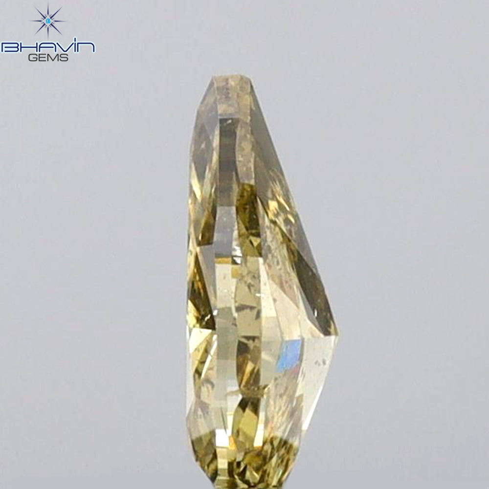 0.36 CT Pear Shape Natural Diamond Green (Chameleon) Color SI2 Clarity (6.15 MM)