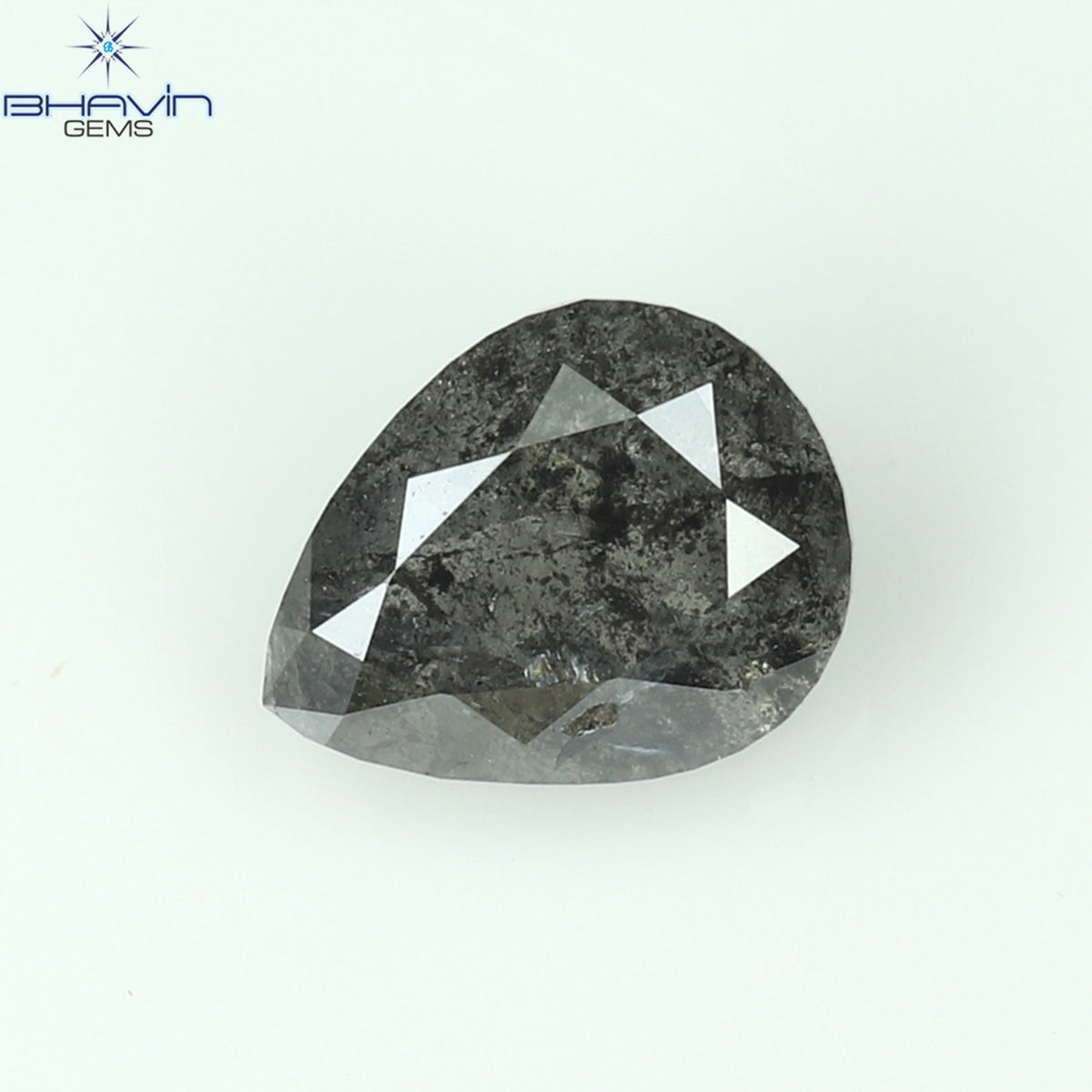 0.50 CT Natural Pear Diamond Salt and Pepper Color Clarity I3 (5.57 MM)