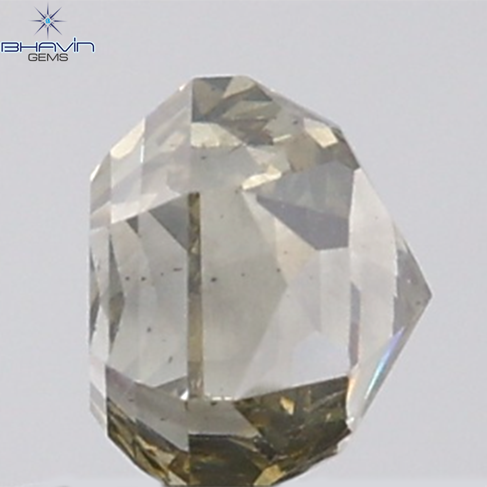 1.00 CT Hexagon Diamond Natural Grey Green Color SI Clarity (4.83 MM)