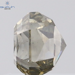 1.00 CT Hexagon Diamond Natural Grey Green Color SI Clarity (4.83 MM)