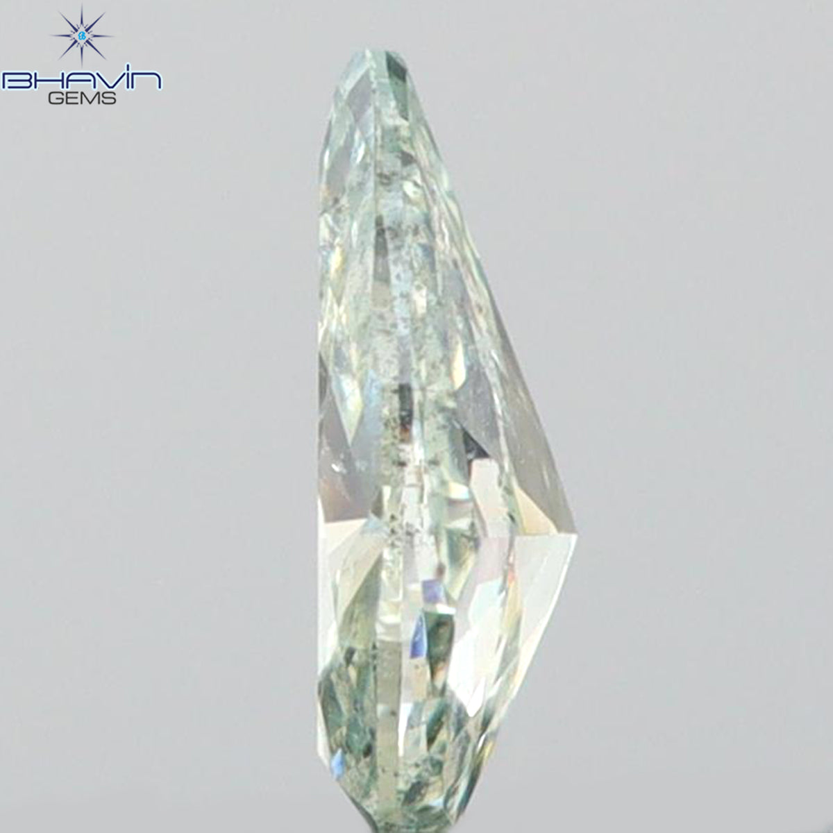 0.10 CT Natural Pear Diamond Enhanced Bluish Green Color Clarity SI1 (4.00 MM)