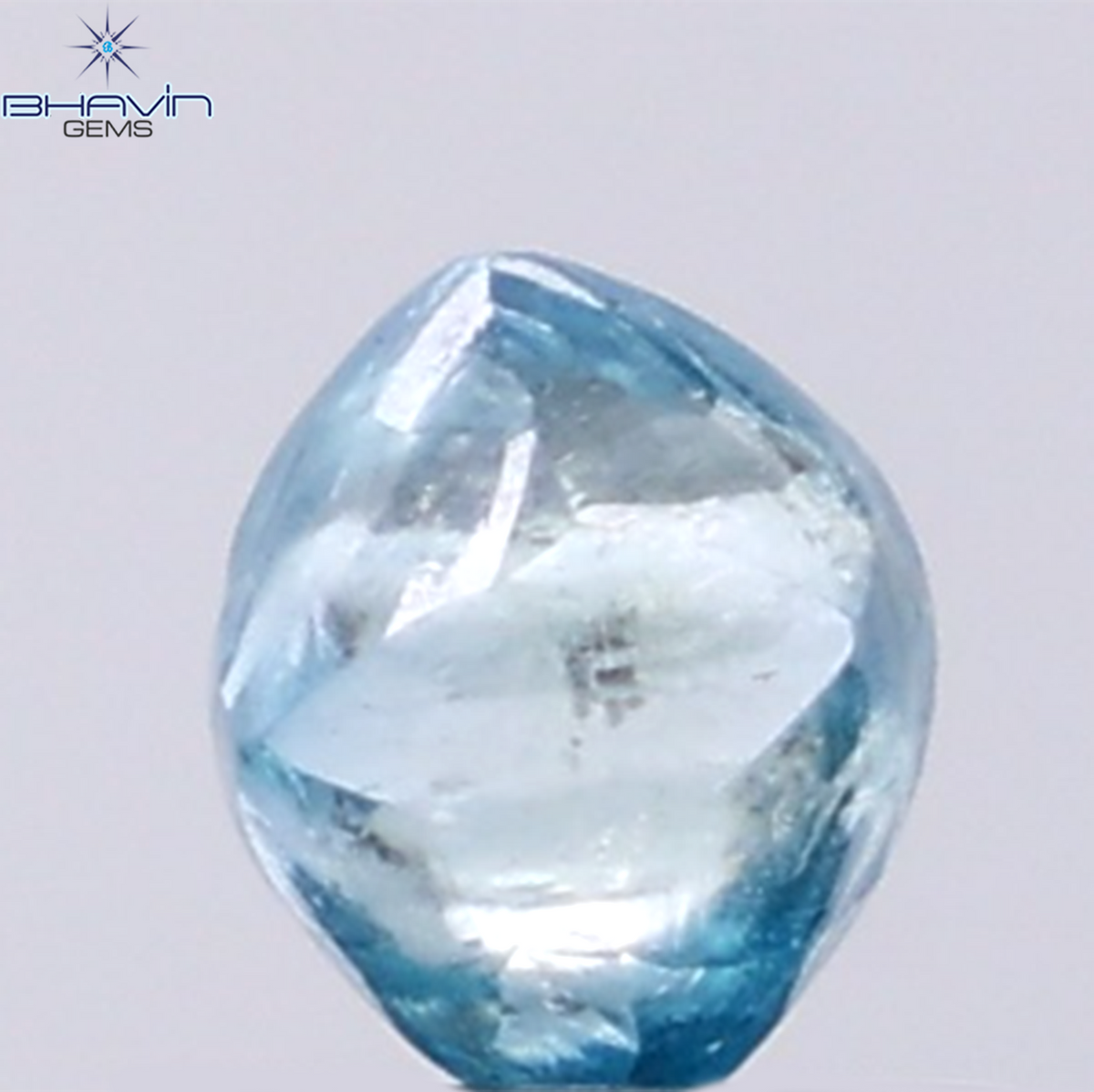 1.05 CT Natural Rough Diamond Enhanced Blue Color Clarity SI (5.75 MM)