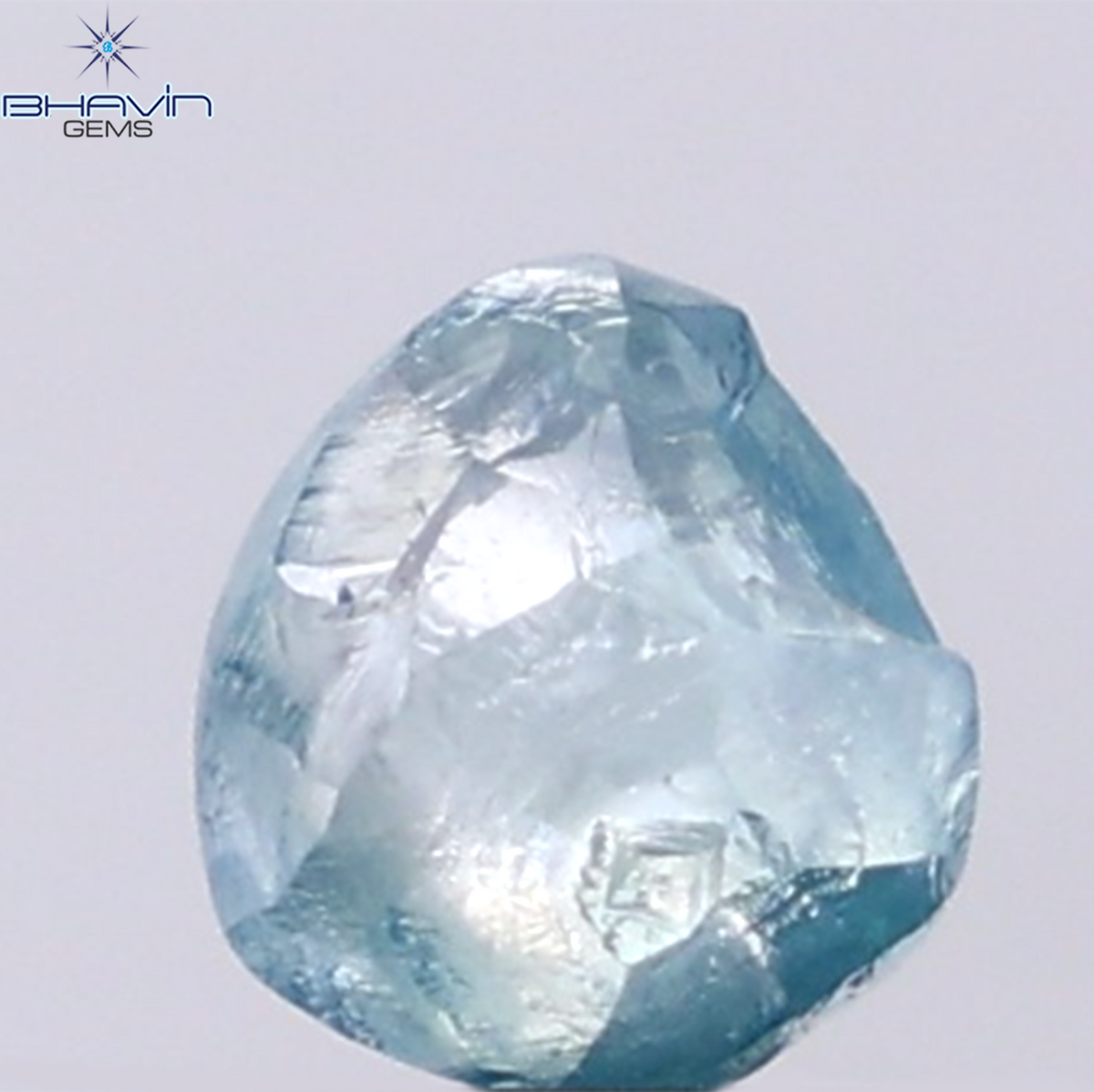 1.32 CT Natural Rough Diamond Enhanced Blue Color Clarity VS (5.45 MM)