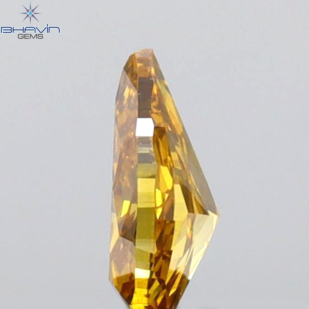 0.29 CT Pear Shape Natural Diamond Orange Color VS2 Clarity (5.36 MM)