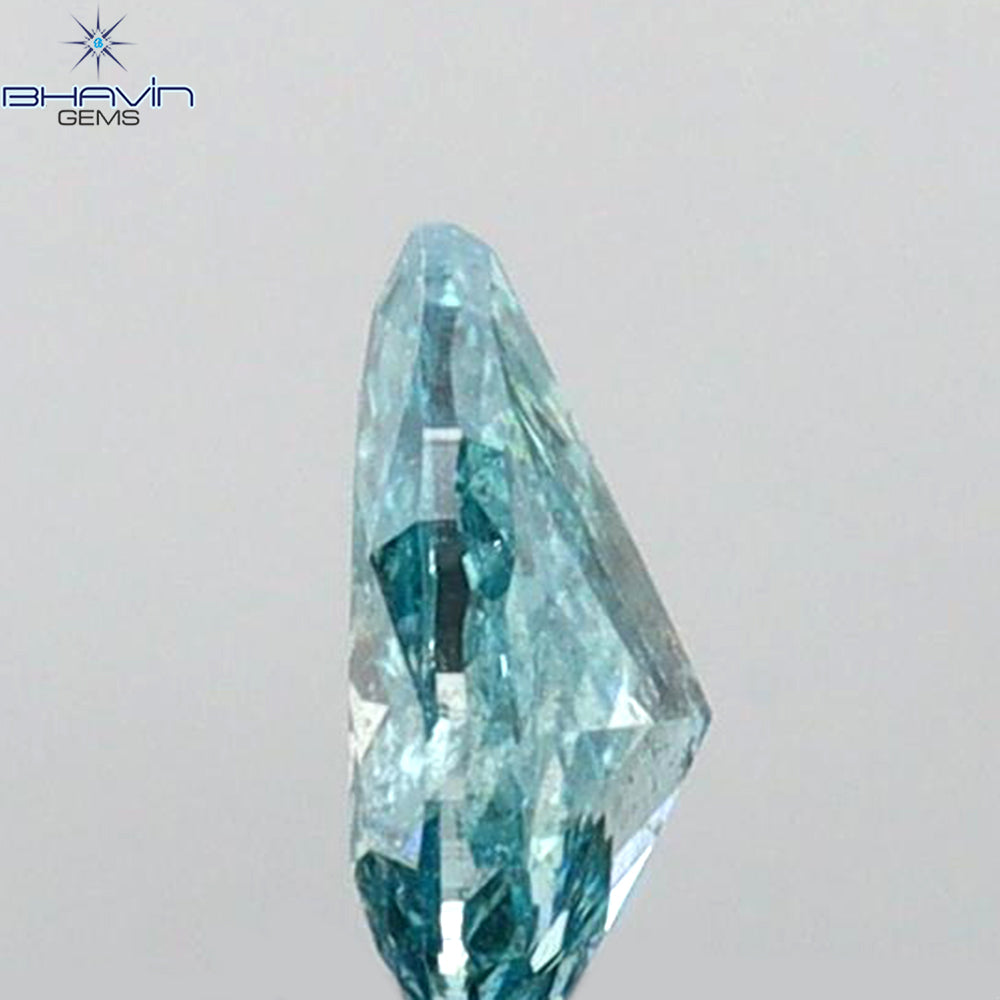 0.23 CT ペアシェイプ ナチュラル ダイヤモンド グリーン カラー I2 クラリティ (6.27 MM)