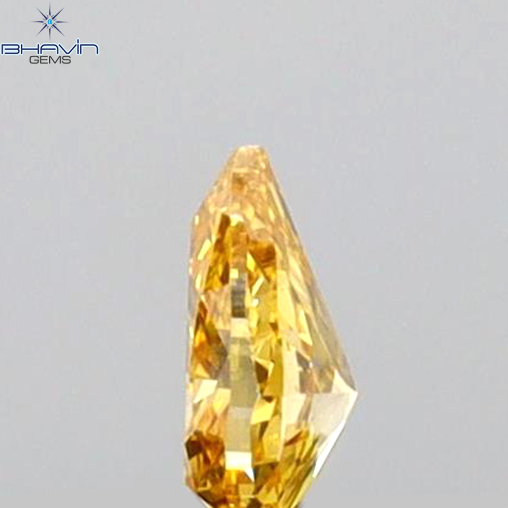 0.10 CT Pear Shape Natural Diamond Orange Color VS1 Clarity (3.55 MM)