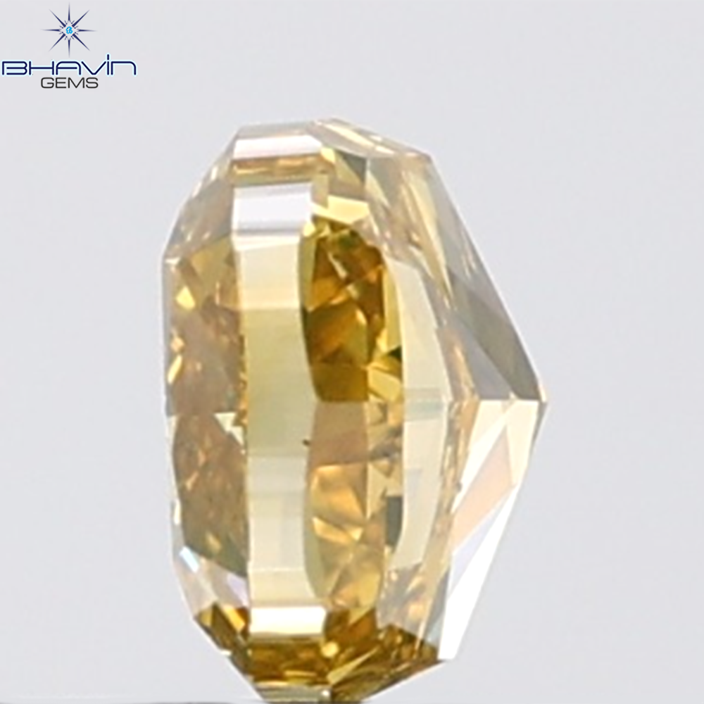 0.81 CT Cushion Diamond Natural Brown Orange Color VS2 Clarity (5.18 MM)