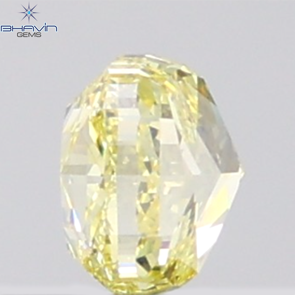 GIA Certified 1.00 CT Cushion Diamond Natural Yellow Color VVS2 Clarity (5.29 MM)
