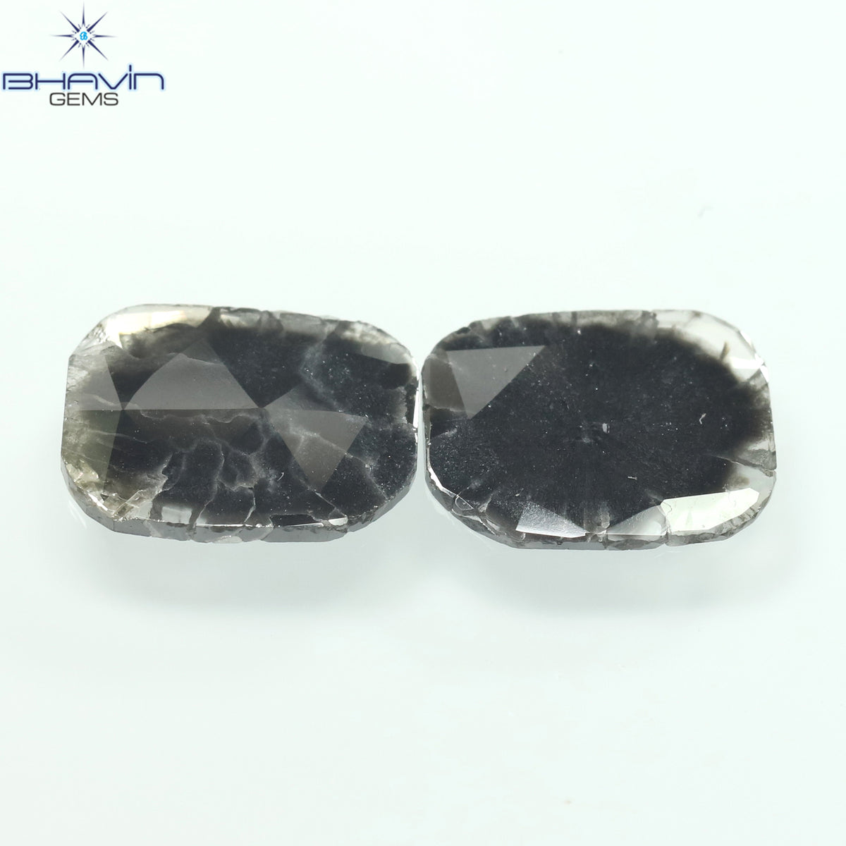 1.75 CT/5 ピース スライス形状 天然ダイヤモンド ソルト アンド ペッパー カラー I3 クラリティ (10.45 MM)