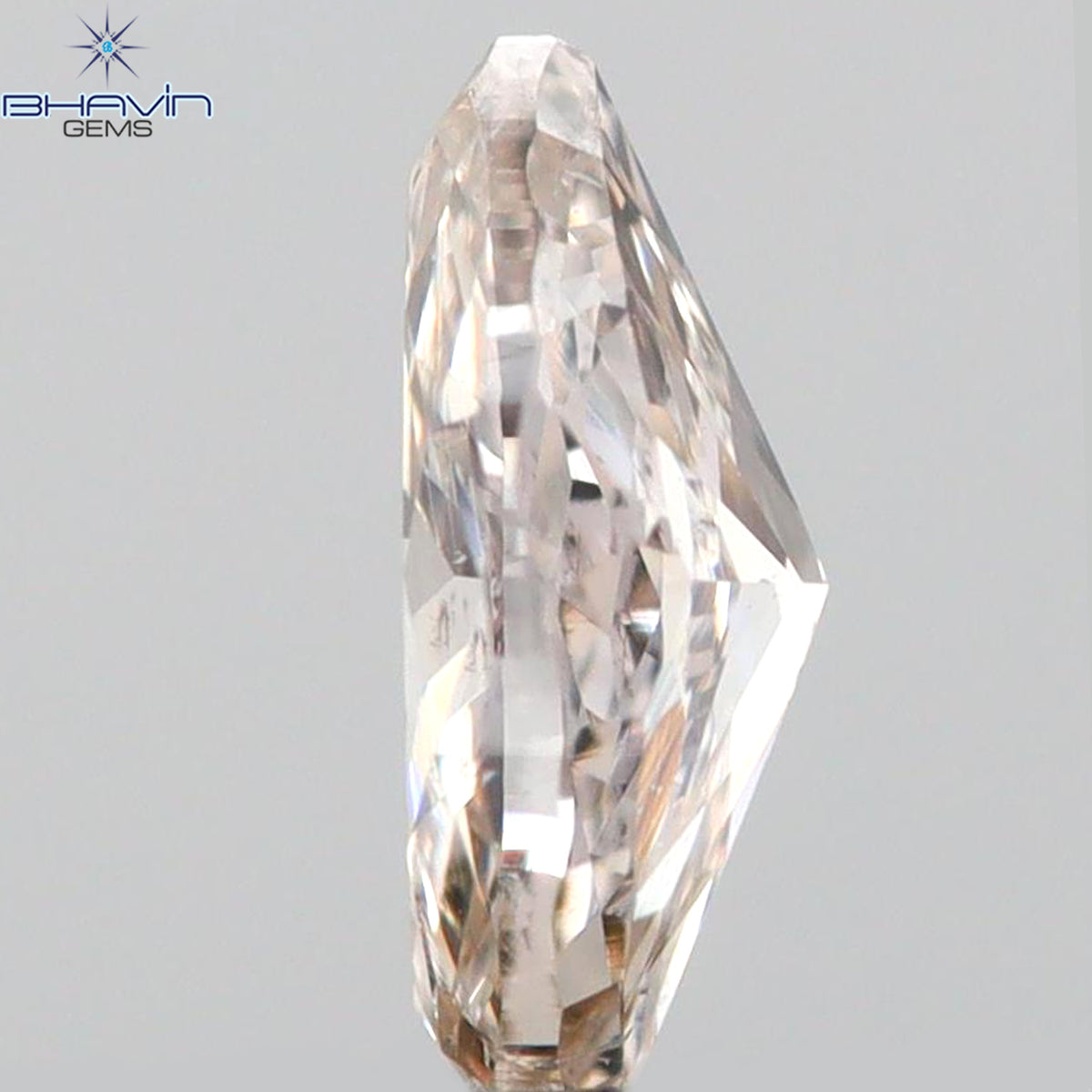 0.10 CT マーキス シェイプ ナチュラル ルース ダイヤモンド ブラウン ピンク カラー VS2 クラリティ (5.00 MM)