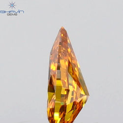 0.21 CT Pear Shape Natural Diamond Orange Color VS1 Clarity (5.04 MM)