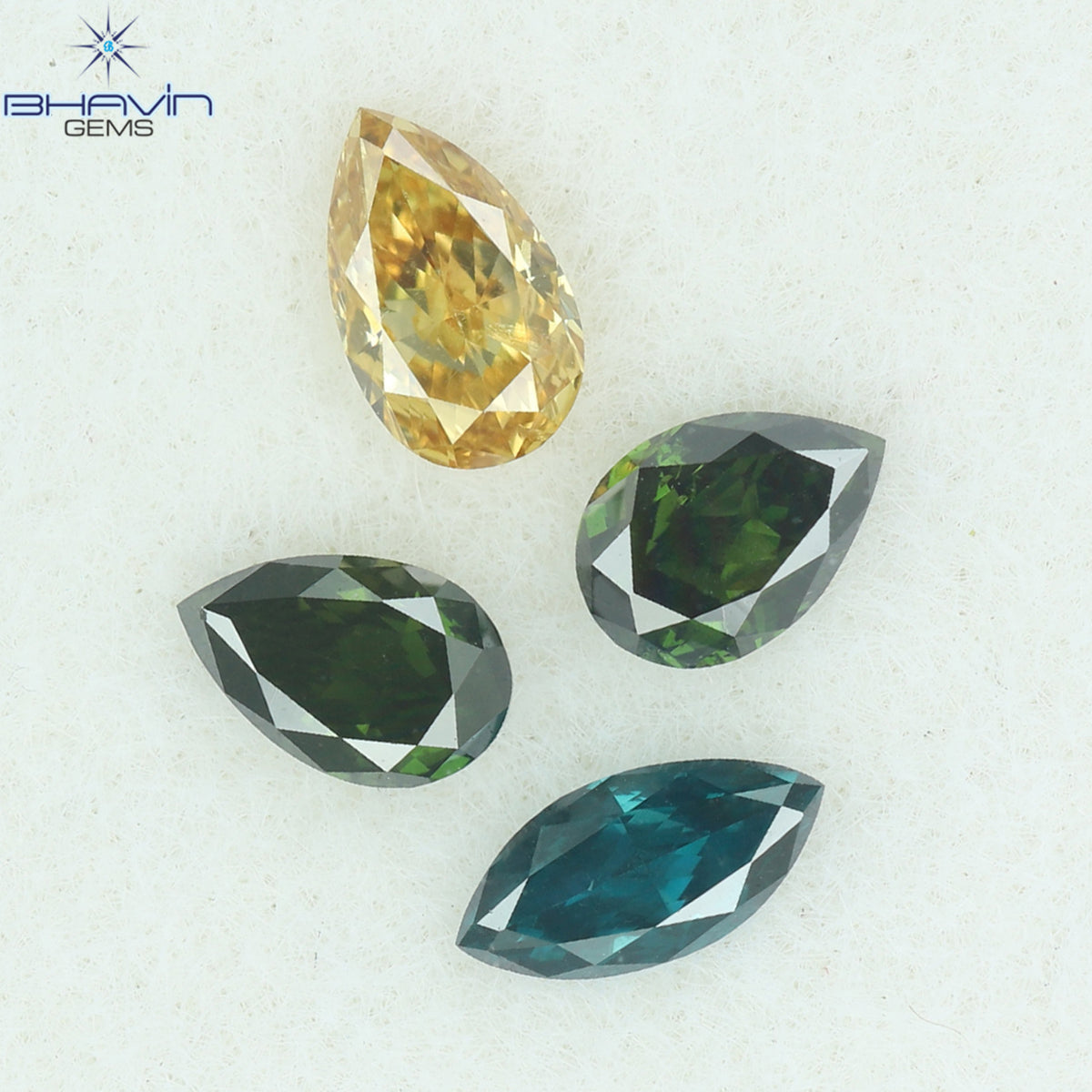 0.28 CT/5 ピース ミックス シェイプ ナチュラル ダイヤモンド ピンク色 SI2 クラリティ (2.40 MM)