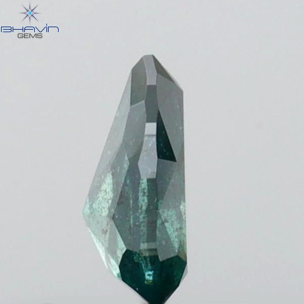 0.23 CT ペアシェイプ ナチュラル ダイヤモンド グリーン カラー I2 クラリティ (6.27 MM)