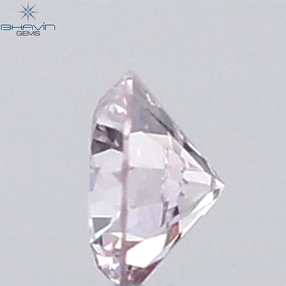 0.18 CT ラウンド ローズ カット シェイプ 天然ダイヤモンド ピンク色 I2 クラリティ (3.86 MM)