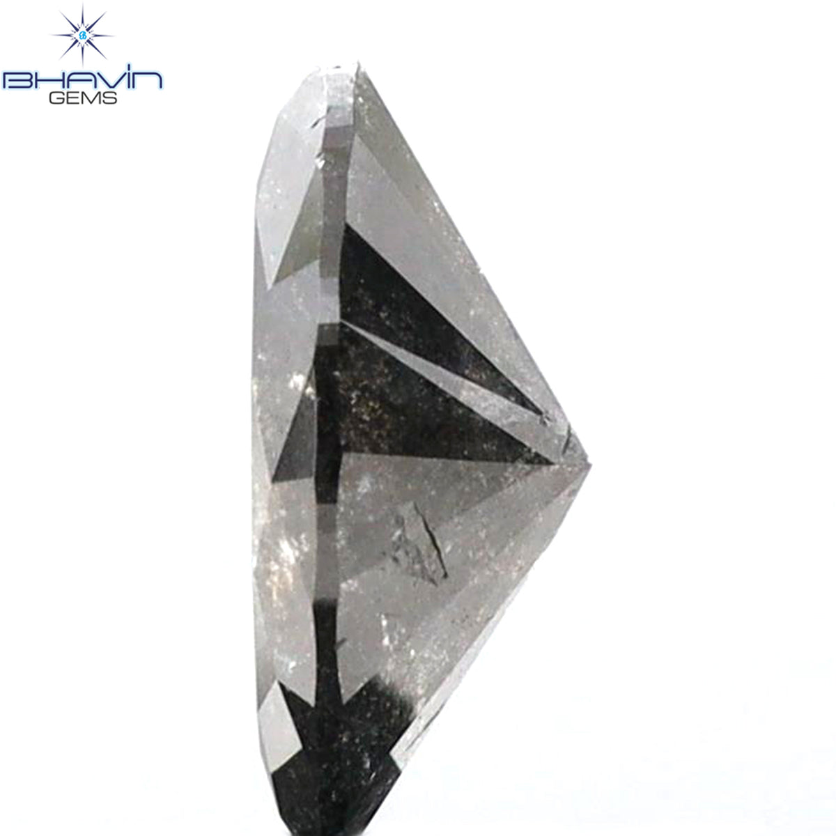 1.06 CT マーキスシェイプ 天然ルースダイヤモンド ブラック（ソルトアンドペッパー）カラー I3 クラリティ（9.08 MM）