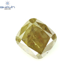 1.30 CT Cushion Diamond Natural Loose Diamond Yellow Color I3 Clarity (6.10 MM)