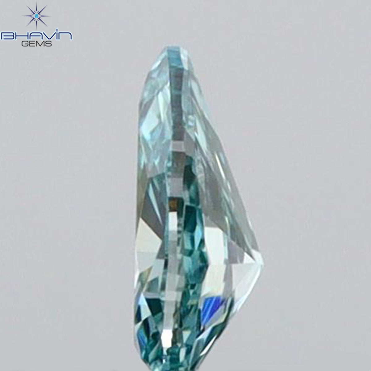 0.07 CT Natural Pear Diamond Enhanced Vivid Blue Color Clarity VS1 (3.51 MM)