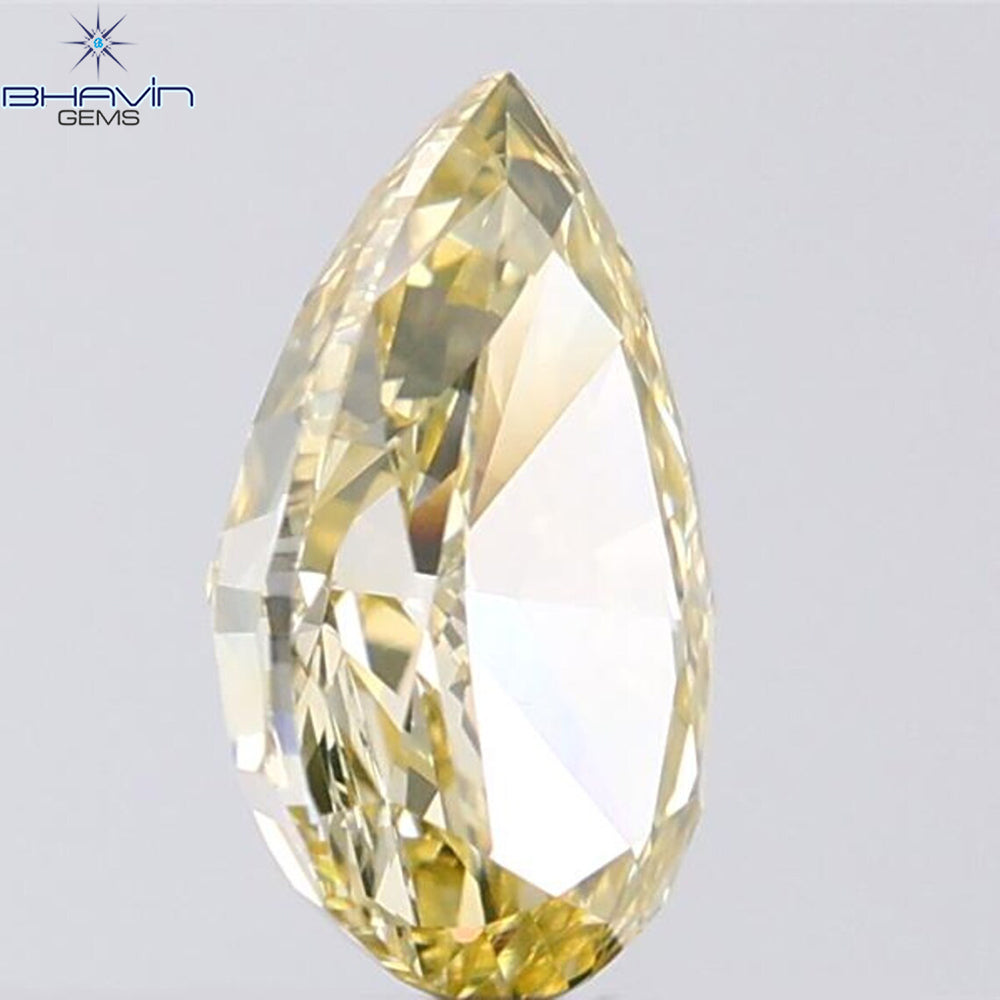 1.05 CT Pear Shape Natural Diamond Orange Yellow Color VS1 Clarity (8.17 MM)