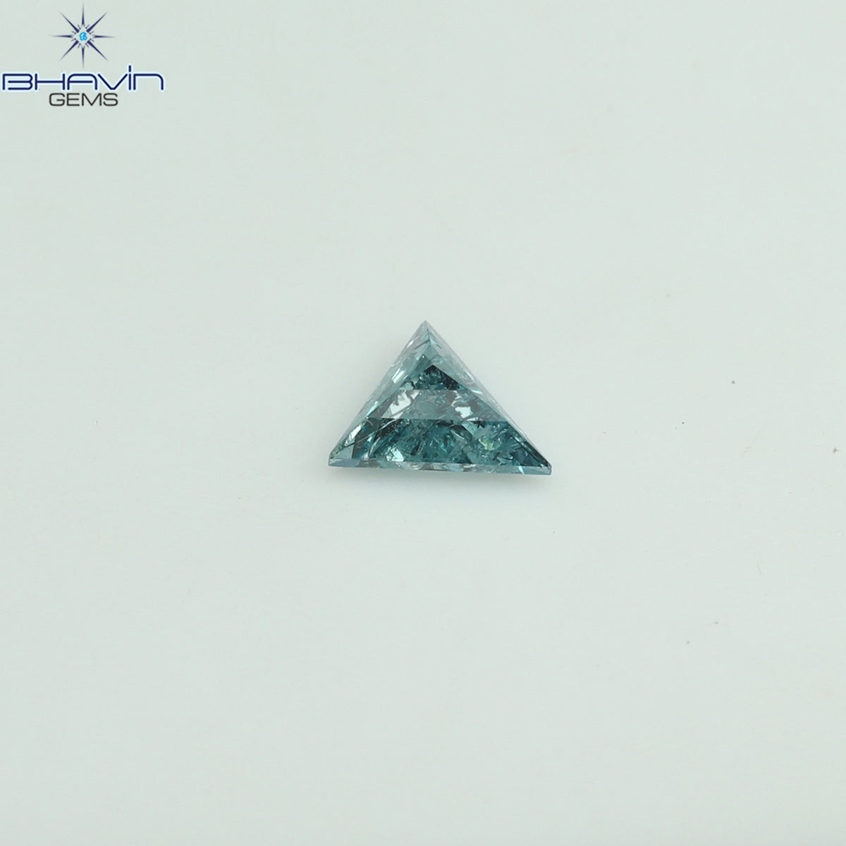 0.19 CT Triangle Shape Natural Diamond Blue Color I2 Clarity (4.64 MM)