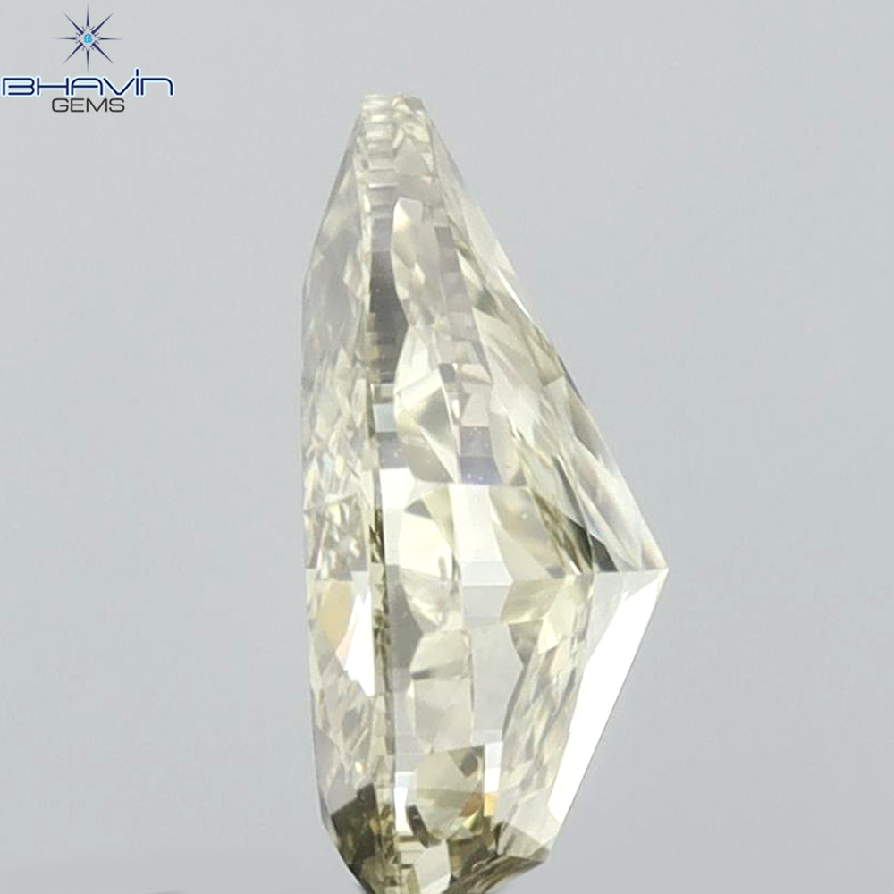 1.01 CT Pear Shape Natural Diamond Green Yellow Color SI1 Clarity (7.97 MM)