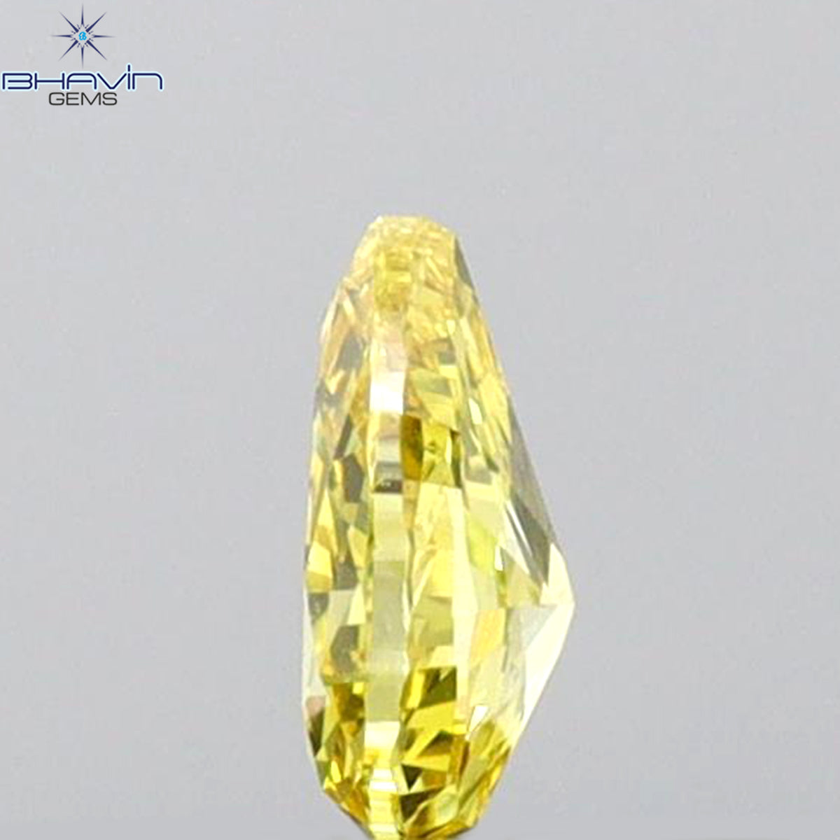 0.19 CT ペアシェイプ 天然ダイヤモンド イエローカラー VS2 クラリティ (4.46 MM)
