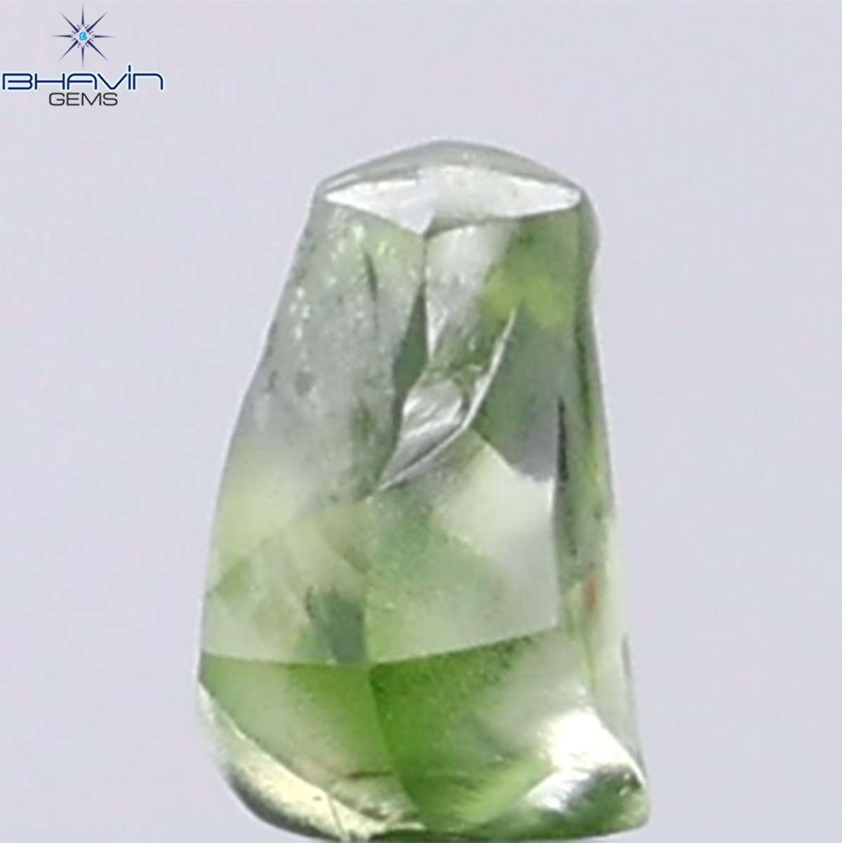 0.99 CT Natural Rough Diamond Enhanced Green Color Clarity VS (5.89 MM)
