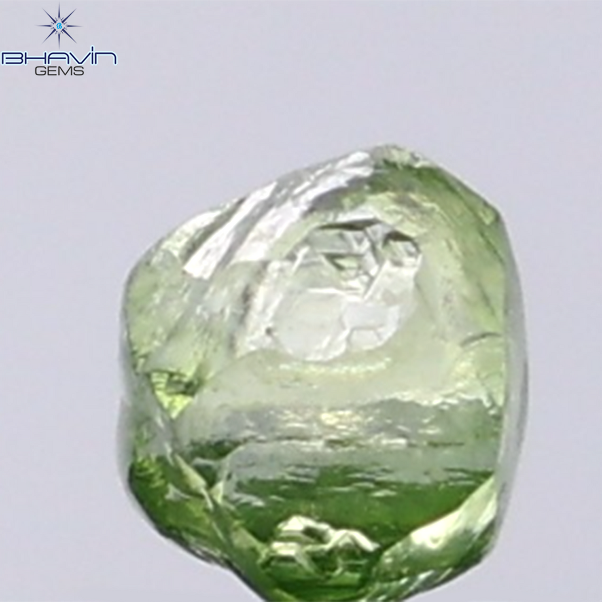 0.96 CT Natural Rough Diamond Enhanced Green Color Clarity SI (5.09 MM)