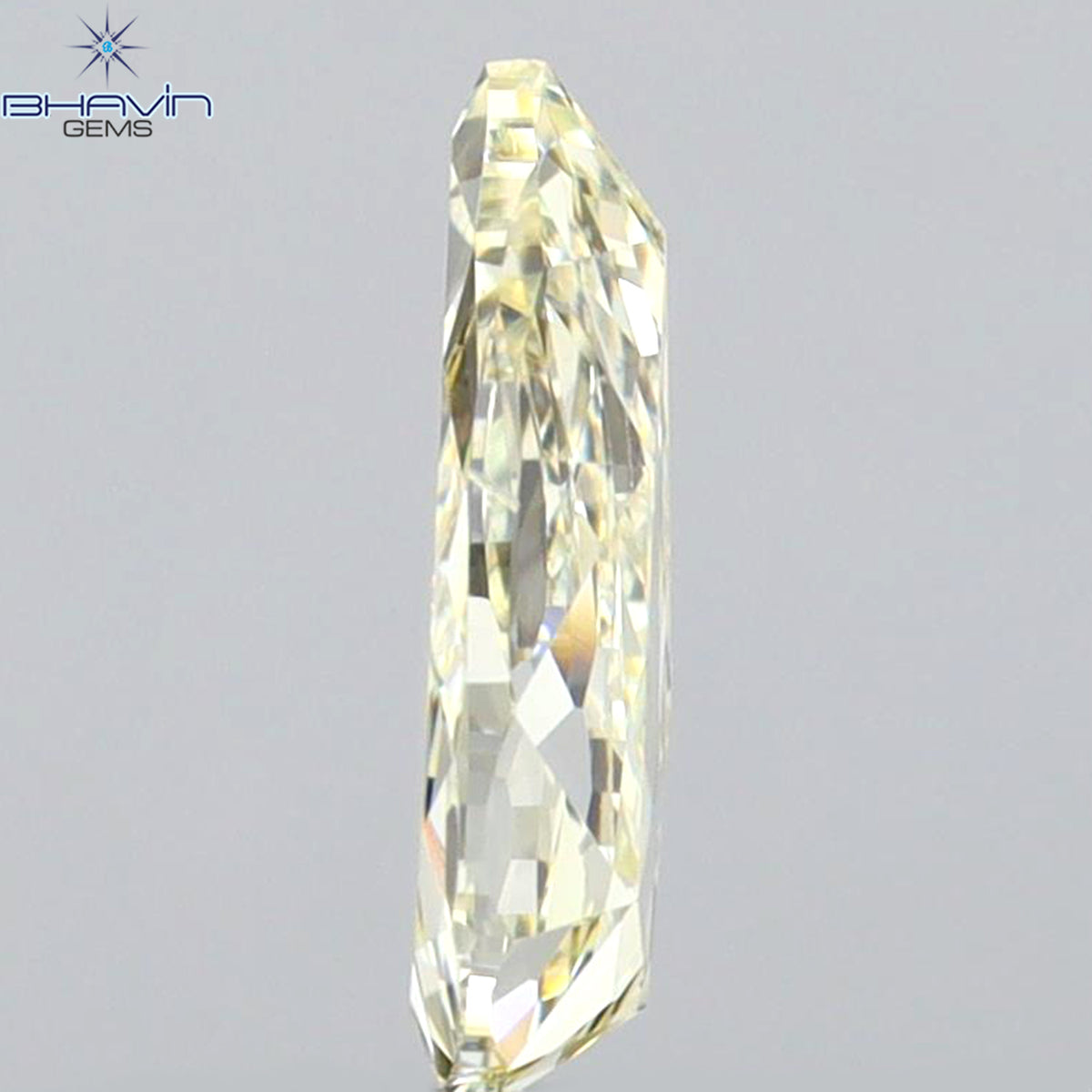 0.64 CT Natural Pear Diamond Light Yellow Color Clarity VVS1 (7.97 MM)