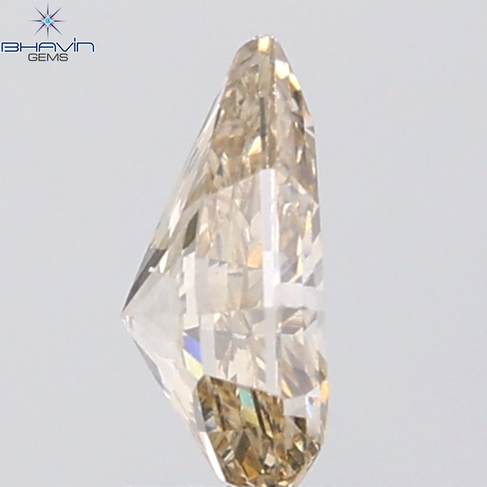 1.13 CT Kite Diamond Natural Brown Color SI Clarity (8.43 MM)