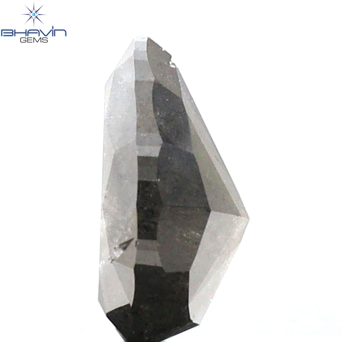 1.36 CT ペアシェイプ 天然ルースダイヤモンド ソルト＆ペッパーカラー I3 クラリティ (8.03 MM)