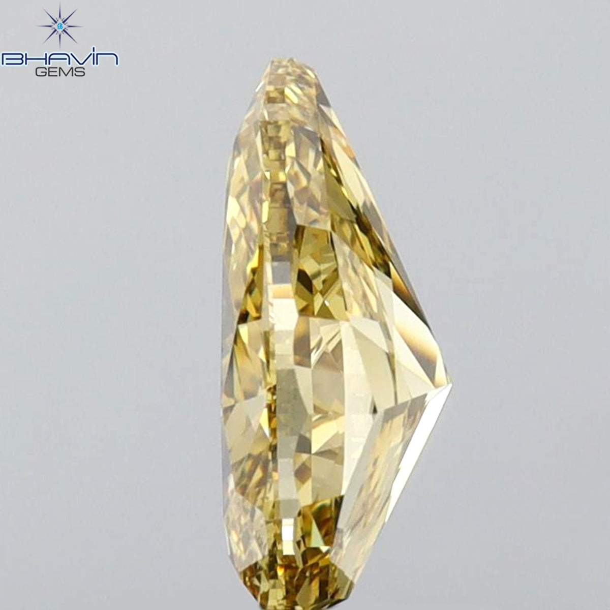GIA Certified 1.71 CT Pear Diamond Brown Yellow Color Natural Diamond (9.82 MM)