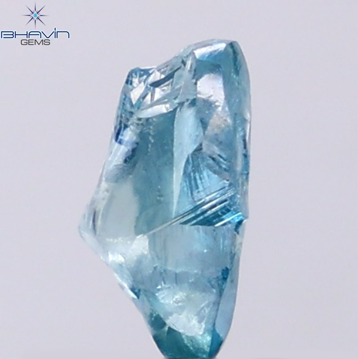 1.60 CT Natural Rough Diamond Enhanced Blue Color Clarity VS (9.10 MM)
