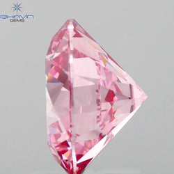 GIA Certified 2.01 CT Round Diamond Enhanced Purplish Pink Color SI1 Clarity (8.08 MM)