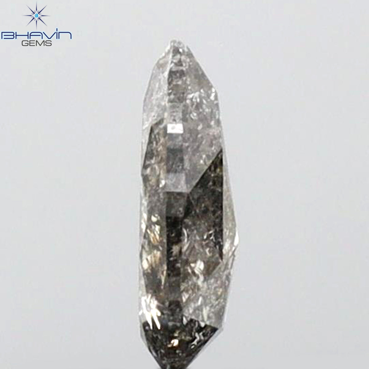 0.33 CT ペアシェイプ 天然ルースダイヤモンド ソルト＆ペッパーカラー I3 クラリティ (6.09 MM)