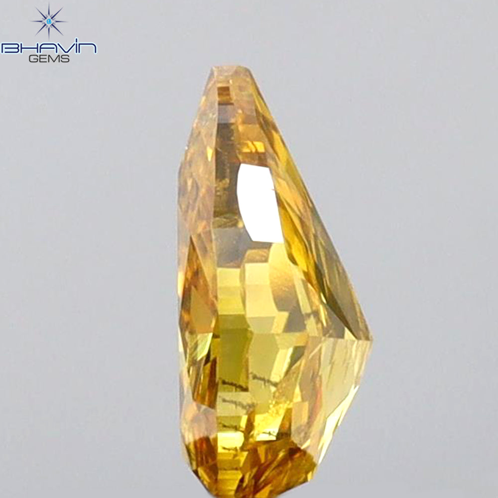 0.50 CT Pear Shape Natural Diamond Orange Color SI2 Clarity (6.31 MM)