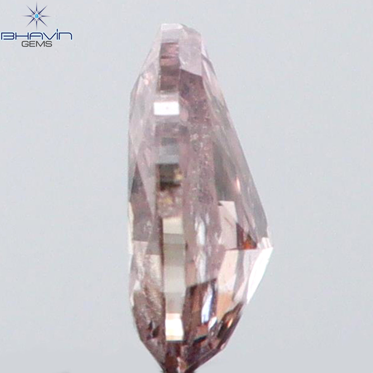 0.09 CT Natural Pear Diamond Pink Color Clarity SI2 (3.54 MM)