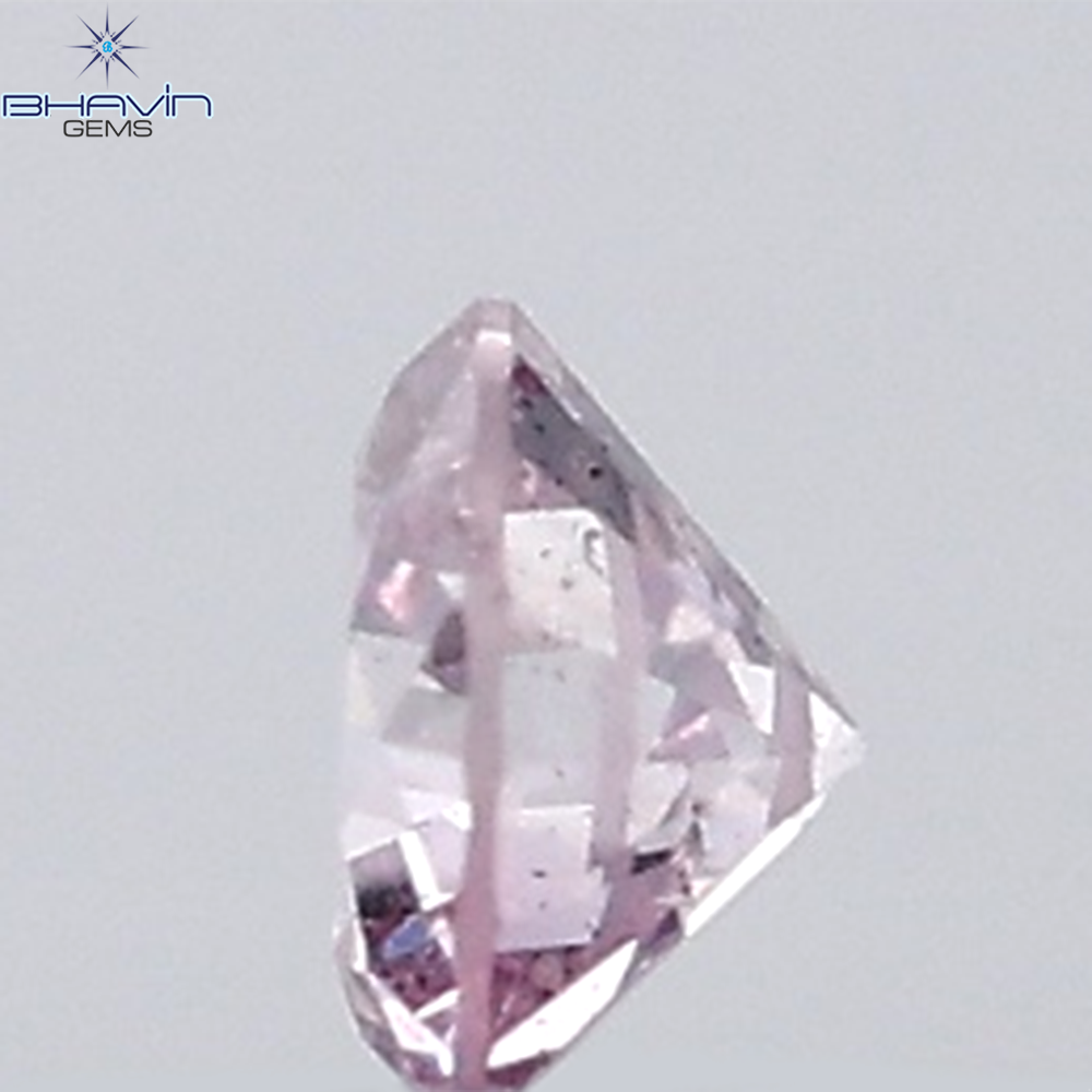 0.18 CT ラウンド ローズ カット シェイプ 天然ダイヤモンド ピンク色 I2 クラリティ (3.86 MM)
